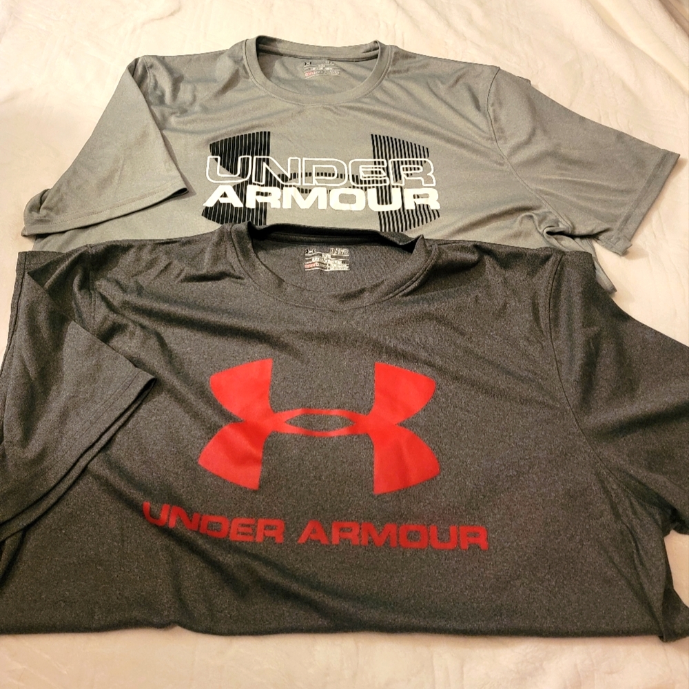 Men's Under Armour Tech Short Sleeve Graphic Shirts - 2 shirts - Size XL